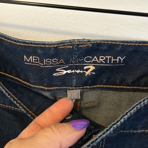 Melissa McCarthy Seven7 Studded Girlfriend Distressed Jeans - Picture 7 of 9